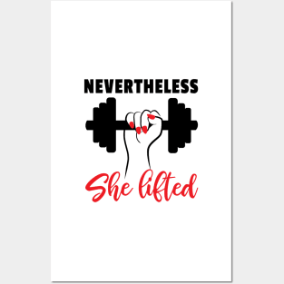 Nevertheless She lifted Feminist Quote Gym Lover Posters and Art